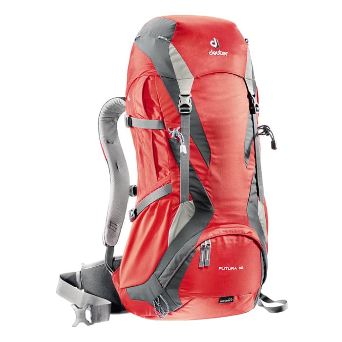 商品內容【【德國Deuter】FUTURA 32 透氣網架背包-紅灰-租登山背包 